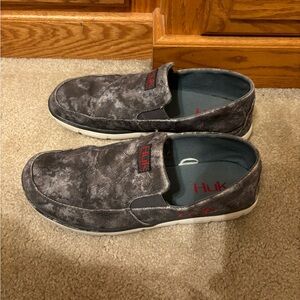 Huk Men's Charcoal Slip-On Loafers